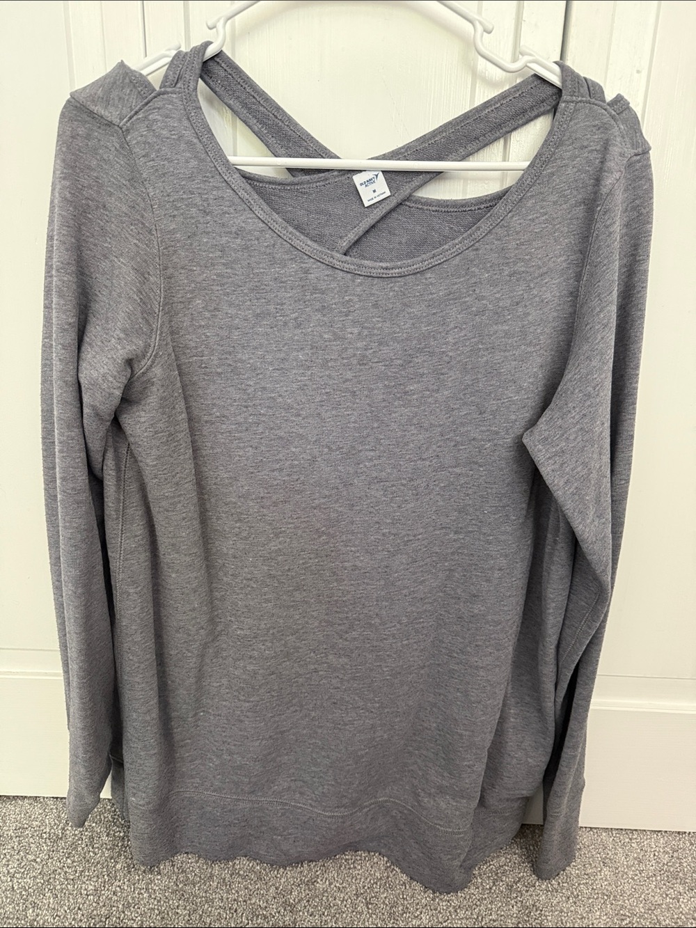 Old Navy Heather Gray Crisscross-Back Long Sleeve Sweatshirt